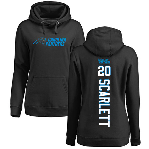 Carolina Panthers Black Women Jordan Scarlett Backer NFL Football #20 Pullover Hoodie Sweatshirts->women nfl jersey->Women Jersey